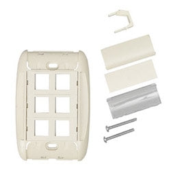 Belden AX102431 | Faceplate Kit, Plastic, Flush Mount, 6 Port, White, 1 Per Package, 4.5 X 3.02 X 0.455 In., One Gang Bracket