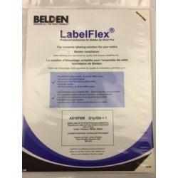 Belden AX107698 | Labelflex, Cable Label, Polyester, 46 Microns Thick, 0.79 In. O.D. 8 Labels/Sheet, White, 11 H X 8.5 W In.