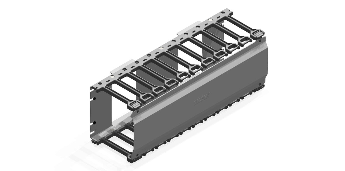 Belden BHH194UC | Cable Manager, Horizontal, with Molded Fingers And Hinging Cover, 4Ru, 7" X 5.66" (Hxd) Cross Section