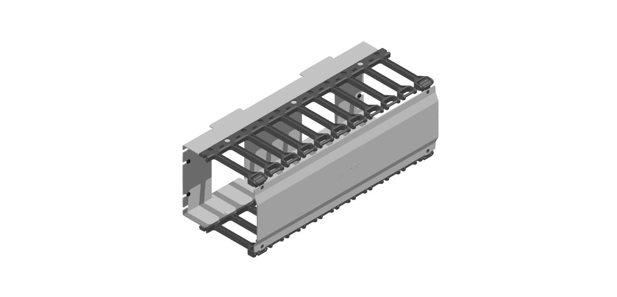 Belden BHH194UR | Cable Manager, Horizontal, with Molded Fingers And Hinging Cover, 4Ru, 7" X 7.22" (Hxd) Cross Section