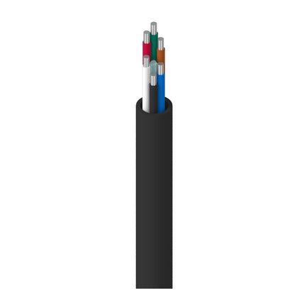 Belden 9576 010U1000 | Electronic, 6 C #22 Sol TC, PVC Ins, Black PVC Jkt, FPLR