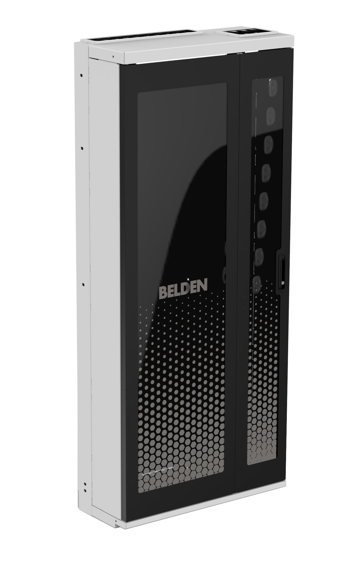 Belden DCXS11-33121-22 | Dcx Cabinet, Seismic, 84" X 36" X 15", Left To Right, Bifold Plexiglass Door, Solid Side, Full Rear Panel