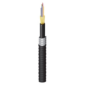 Belden FDSD012F9 | 12-F OS2 OFCR TB Indoor/Outdoor FX Cable Armored Distribution Cable Black, Jacket