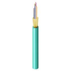 Belden FI4D012R9A | 12-Fiber FX Indoor Tight Buffer Cable, OM4, OFNR, Aqua Jacket