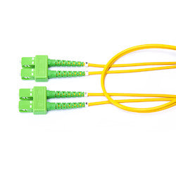 Belden FPSSASA002M | Fiber Patch Cord, OS2, SC Duplex to SC Duplex APC, 2 m, Green/Yellow