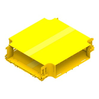 Belden FRCC8YL | Fiber Raceway Cross Connector, 300Mm X 300Mm, Solid Lid, Yellow, Single Pack