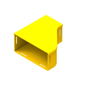 Belden FRCR4YLNL | Fiber Raceway Reducer, Left Hand, 220Mm/100MM, Solid Lid, Yellow, Single Pack