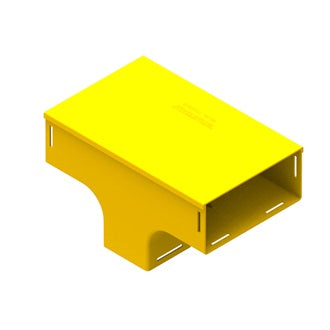 Belden FRCV4YLN | Fiber Raceway Vertical Tee, 220Mm X 100MM, Drop Off, Solid Lid, Yellow, Single