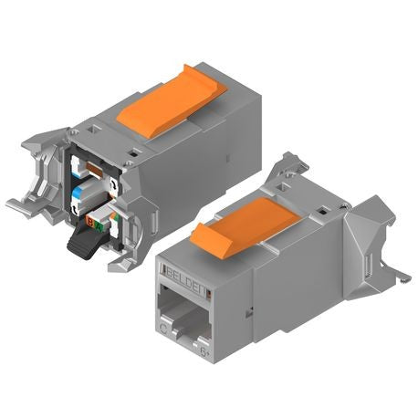 Belden RV6IJ2SME-B24 | Industrial REVConnect Cat6 Modular Jack STP Metal T568 A/B 24-Pack