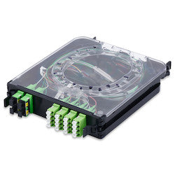 Belden SCSX1208SLF | ECX Splitter Cassette, 2×8, SC/APC to LC/APC Simplex, OS2, Front Upstream