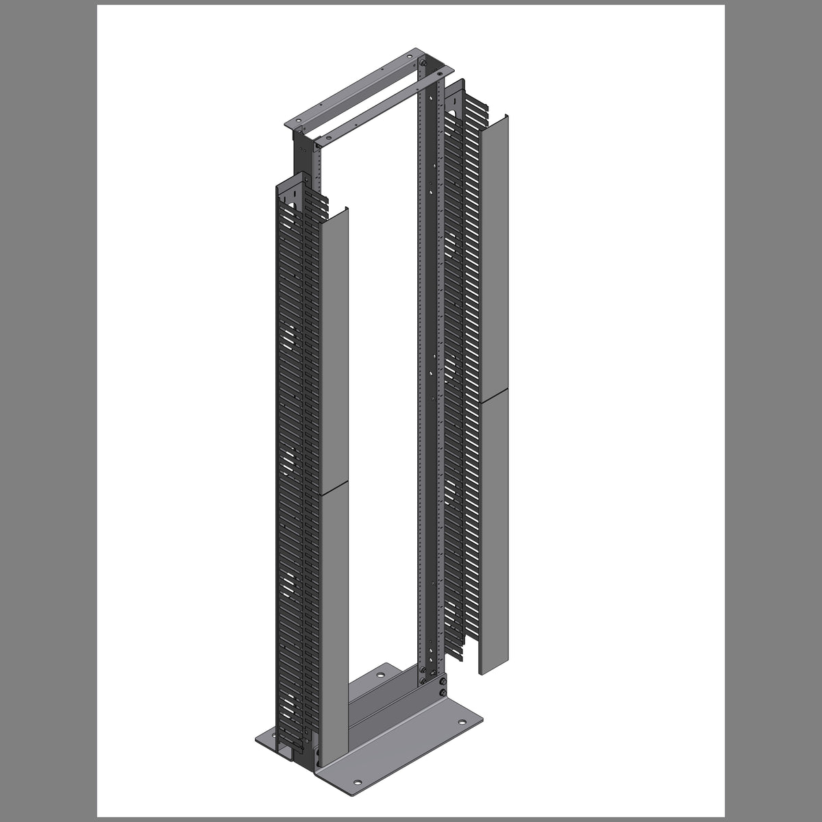Belden XDR8419-310N2M | 2-Post Rack, 19 In. W X 84 In. H, 44Ru, #10-32 Tapped Hole; 2 Vcm, 3 In. Channel, Blk