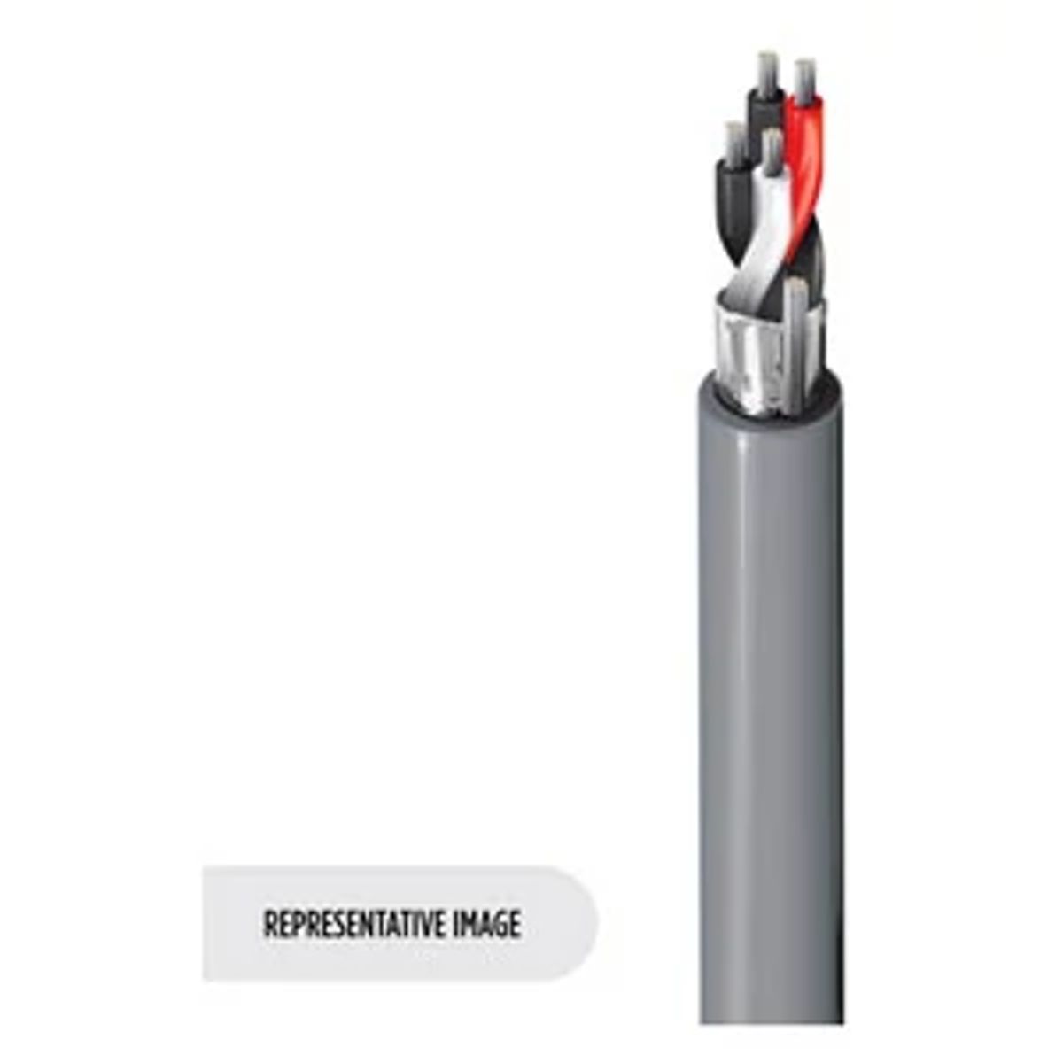 Belden 1419A 060500 | 1419A Series, Shielded Multi-Conductor Cable, PVC, Tinned Copper, Non-Plenum, 24 AWG, 4-Conductor, 2-Pair, Chrome, 500 ft.