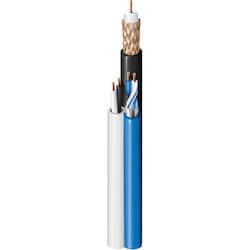 Belden 2505PTZ 0001000 | Coaxial Cable, 20 AWG solid BC conductor, gas-injected foam HDPE insul. 95% BC braid Shield, PVC Jacket.
