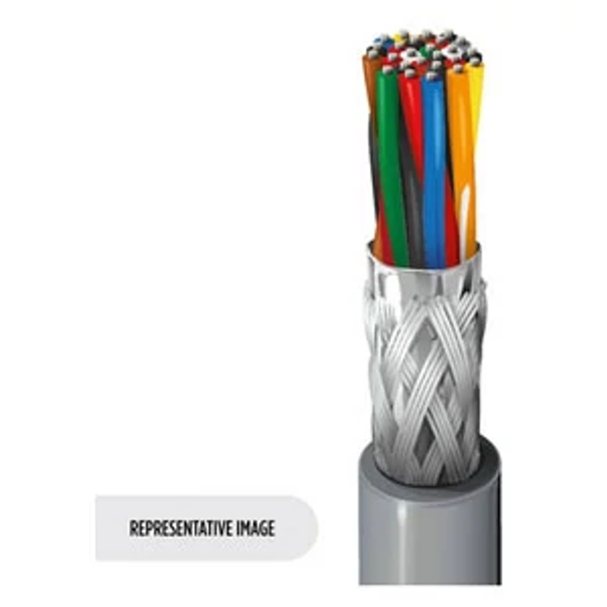Belden 8312 0601000 | 8312 Series, Shielded Multiconductor Computer Cable, PVC, 12-Pair, 22 AWG, Stranded, 300V, 0.45 in. O.D., 1000 ft. Coil, Chrome