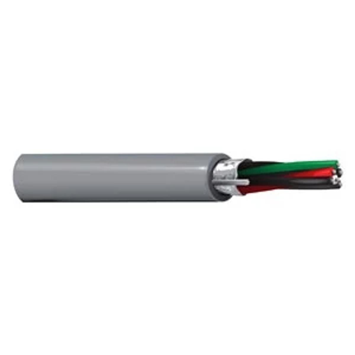 Belden 88103 0081000 | Multi-Conductor Cable, Tinned Copper, 24 AWG, Polyvinylidene Fluoride Jacket, 6-Conductor, Plenum, 1000 ft., Gray