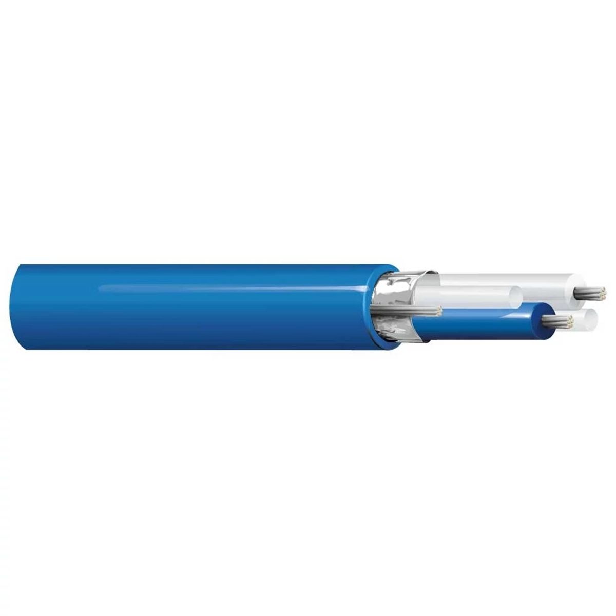 Belden 9271 006500 | Triax Cable, FEP, Polyethylene Insulation, 2-Conductor, 25 AWG, 500 ft., Blue