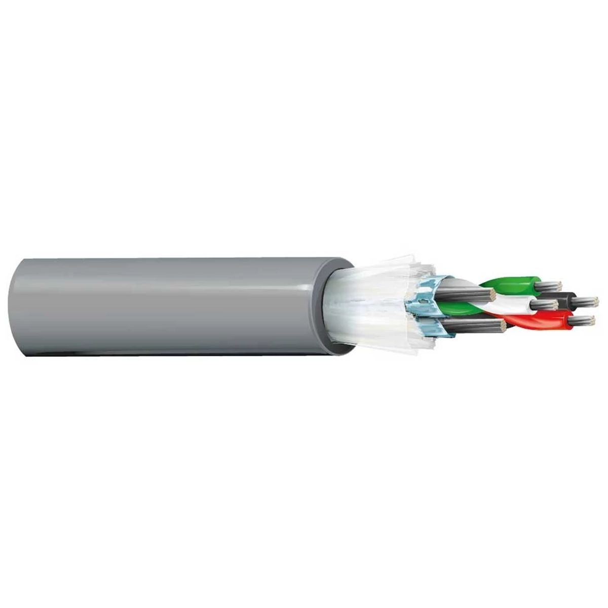 Belden 9402 0601000 | Audio Control and Instrument Cable, Semi-Rigid Polyvinyl Chloride, 2-Pair, 4-Conductor, 20 AWG, Chrome, 1000 ft.
