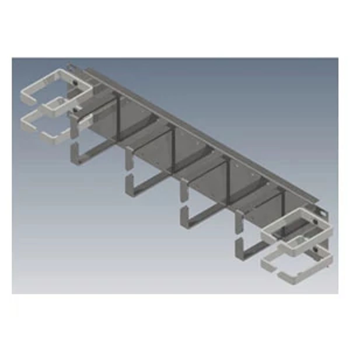 Belden 9511-1902 | Ring Style Cable Manager with Saddle Rings, Steel, Horizontal, 2U, Black, 3 H x 19 W x 3 D in.