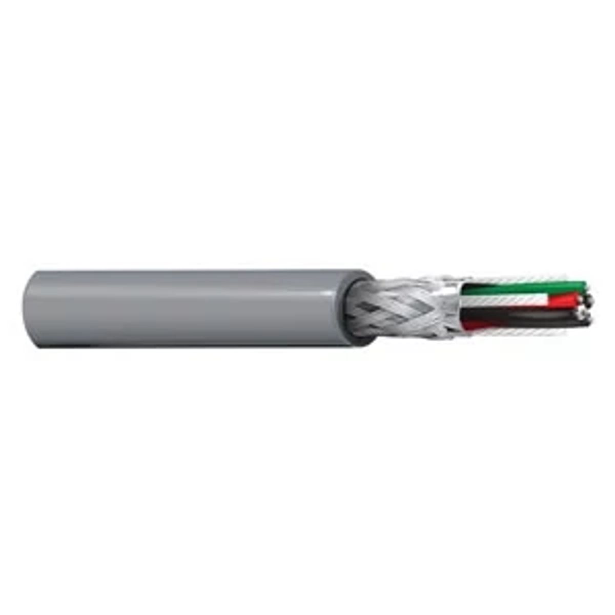Belden 9830 060500 | 9830 Series, Multi-Conductor Cable, 6-Conductor, Polyethylene Insulation, 24 AWG, Tinned Copper, Chrome, 500 ft.