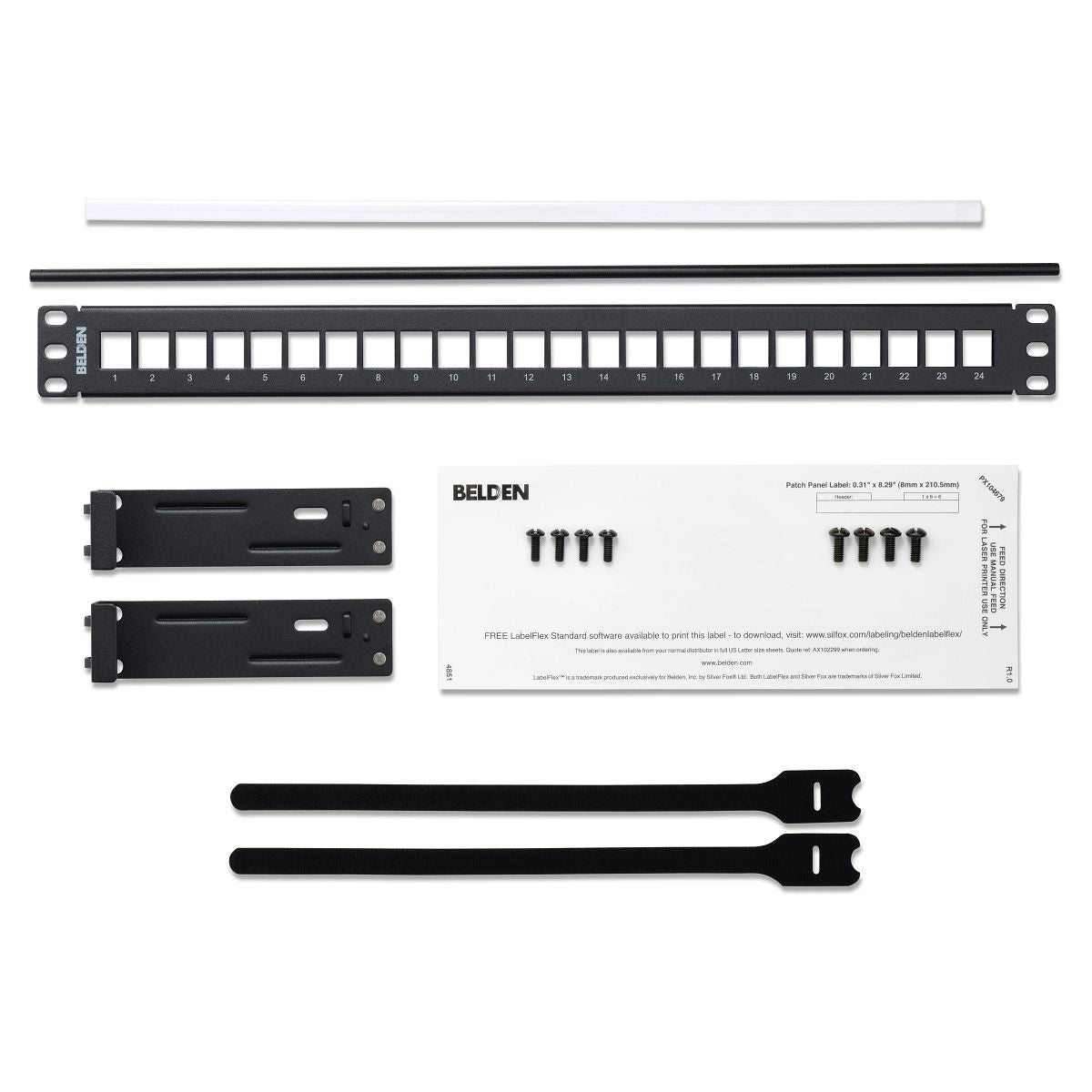 Belden AX103114 | Key Connect Empty Modular Patch Panel, 24-Port, Black