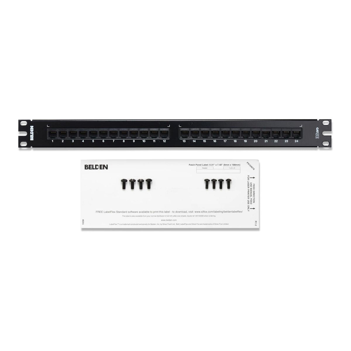 Belden AX103258 | Cat 5e HD-110 Copper Patch Panel, 24-Port