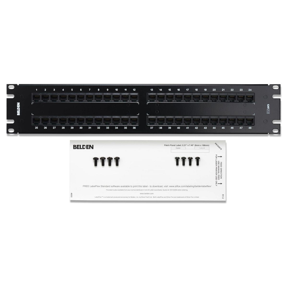 Belden AX103259 | Cat 5e HD-110 Copper Patch Panel, 48-Port