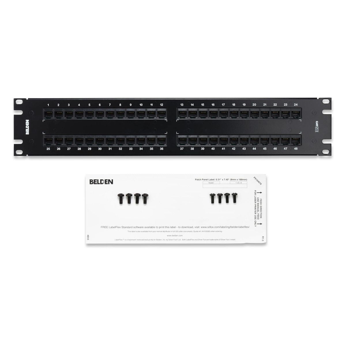 Belden AX103261 | Cat 5e HD-BIX Patch Panel, 2U, 48-Port