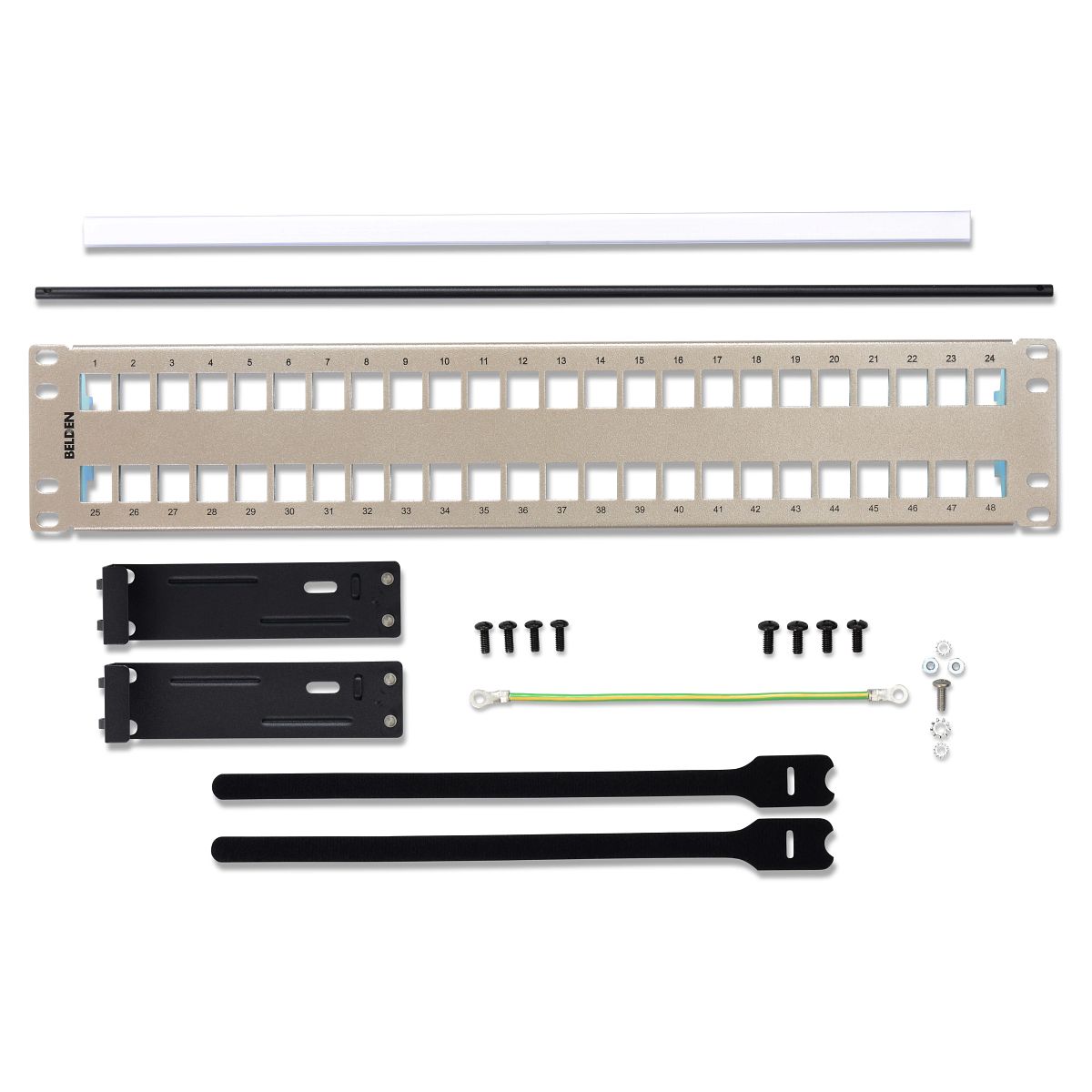 Belden AX104564 | Copper Patch Panels, Flush Shielded, 48 Port, 2 RU, without Jack