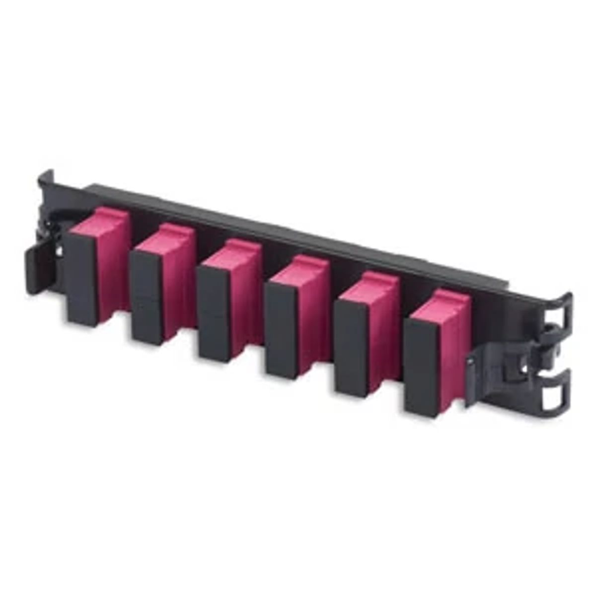 Belden FF4X06SD | FX ECX Modular Connector, Plastic, Multimode - OM4, 6-Port, SC Duplex, Black/Erika Violet, 161.036 H x 33.02 W x 37.338 D mm