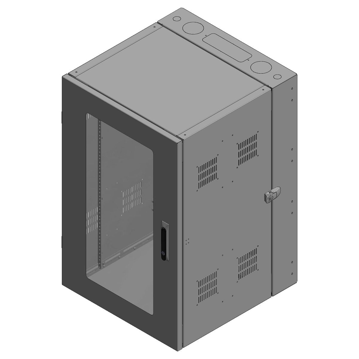 Belden XHW-3606-SD | Wall Mount Cabinet, Steel, 19 RU, Solid Door, Black, 36 H x 23.06 W x 24 D in.