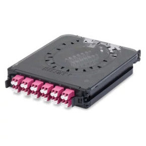 Belden ENT FC4X12LDFS | Faceplate And Panel Splice Cassette, 24-fiber, 12-lc Duplex Port, Erika Violet Connector, Black Plastic Assembly, For Fiber Express Solution