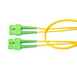 Belden FPSSASA002M | Fiber Patch Cord, OS2, SC Duplex to SC Duplex APC, 2 m, Green/Yellow