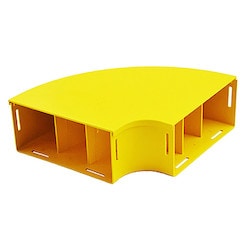 Belden FRCE4YL9H | Fiber Raceway Horizontal Elbow, 90 Degree, Solid Lid, Yellow, Single Pack