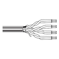 Belden S7919A | 24 AWG -4 PAIR STP-CM SOLID B CONDUCTOR O/A Shield, CAT 5E PO/PV CONDUCTOR Black Jacket