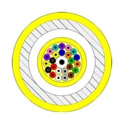 Berk-Tek PDPK024AB0707-I/O-C4C5YEL | Premises Distribution Cable, Interlocking Armor, Aluminum Interlock, Tight Buffered, Plenum, 24-Fibers, Os2 Single-Mode Fiber, Yellow Jacket