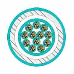 Berk-Tek PDPK024FB3010/F5 | Premises Distribution Cable, Interlocking Armor, Aluminum Interlock, Tight Buffered, Plenum, 24-Fibers, Om4 50/125µm Gigalite Multimode Fiber, Aqua Jacket