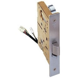 Best Access Solutions 45HW-7-DEU-14-H-630-RHR-C-RQE | Electromechanical Lock, Right Hand Reverse, 7-Pin, Single Key Latch, Fail Secure, Curved Return Lever, 2-3/4" Flat Trim, Satin Stainless Steel with Quick Connect, Request to Exit