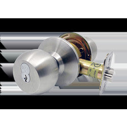 Best Access Solutions 6K-3-7-AB-4-C-STK-626 | Cylindrical Knob Lock, Round, 7-Pin Housing, Entrance Function, Snap-On Inside Rose, US26D