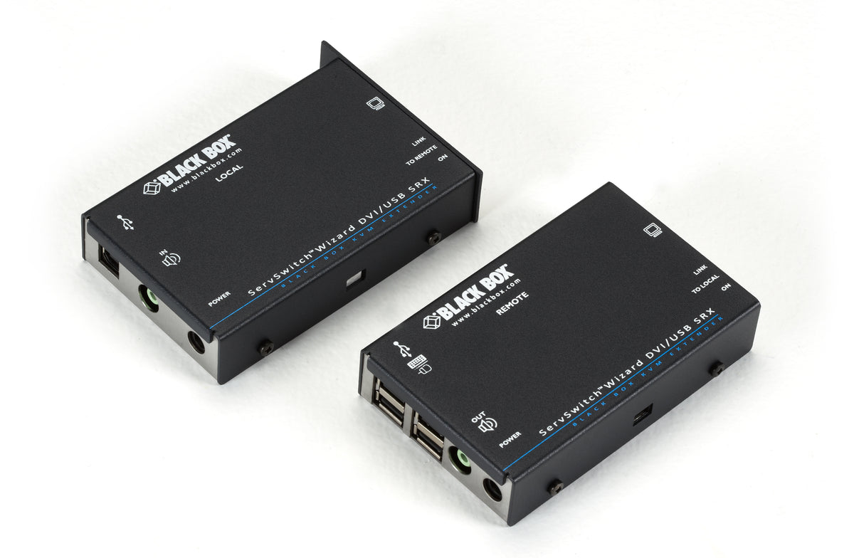 Black Box Network Services ACU5501A-R4 | KVM Extender, DVI-D, USB 2.0, Audio, Single-Access, CATx