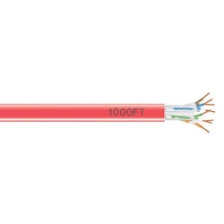 Black Box Network Services EYN868A-PB-1000 | CAT6 550-MHz Solid Ethernet Bulk Cable - Unshielded, Red, CMR PVC, 1000-ft. Pull-Box