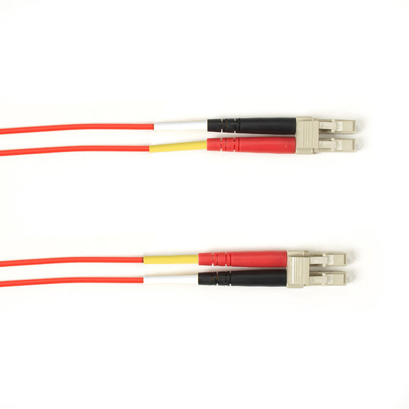 Black Box Network Services FOCMR10-001M-LCLC-RD | OM3 50/125 MM Fiber Patch Cable, OFNR, LC to LC, Red, 1-m