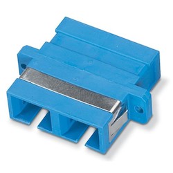 Black Box Network Services FOT118 | Fiber Optic Coupling - Multimode, Duplex, Bronze Sleeve, Plastic Flange, SC-SC, Blue