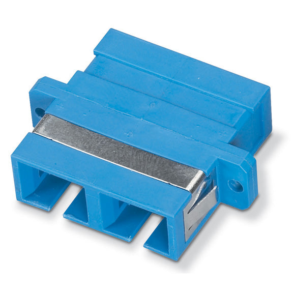 Black Box Network Services FOT118 | Fiber Optic Coupling - Multimode, Duplex, Bronze Sleeve, Plastic Flange, SC-SC, Blue