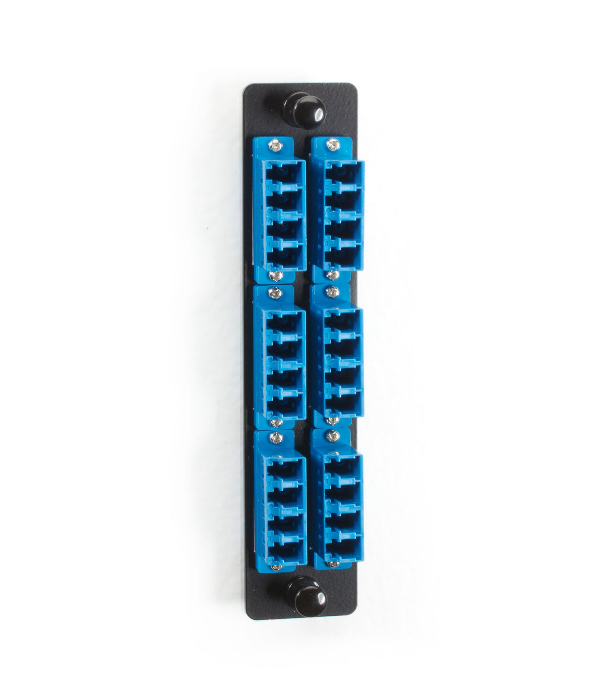 Black Box Network Services JPM460C | High-Density Single-Mode Fiber Adapter Panel - Ceramic Sleeve, (6) ST Duplex, Blue