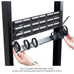 Black Box Network Services JPM500A-R2-2PAK | 0U Horizontal Rackmount Cable Manager, 19", Single-Sided, Black