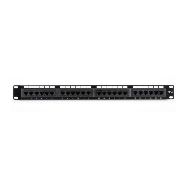 Black Box Network Services JPM5E24A | CAT5e Patch Panel, Punchdown - 1U, Unshielded, 24-Port