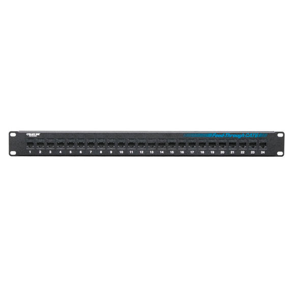 Black Box Network Services JPM818A | CAT6 Patch Panel - Feed-Through, 1U, Unshielded, 24-Port