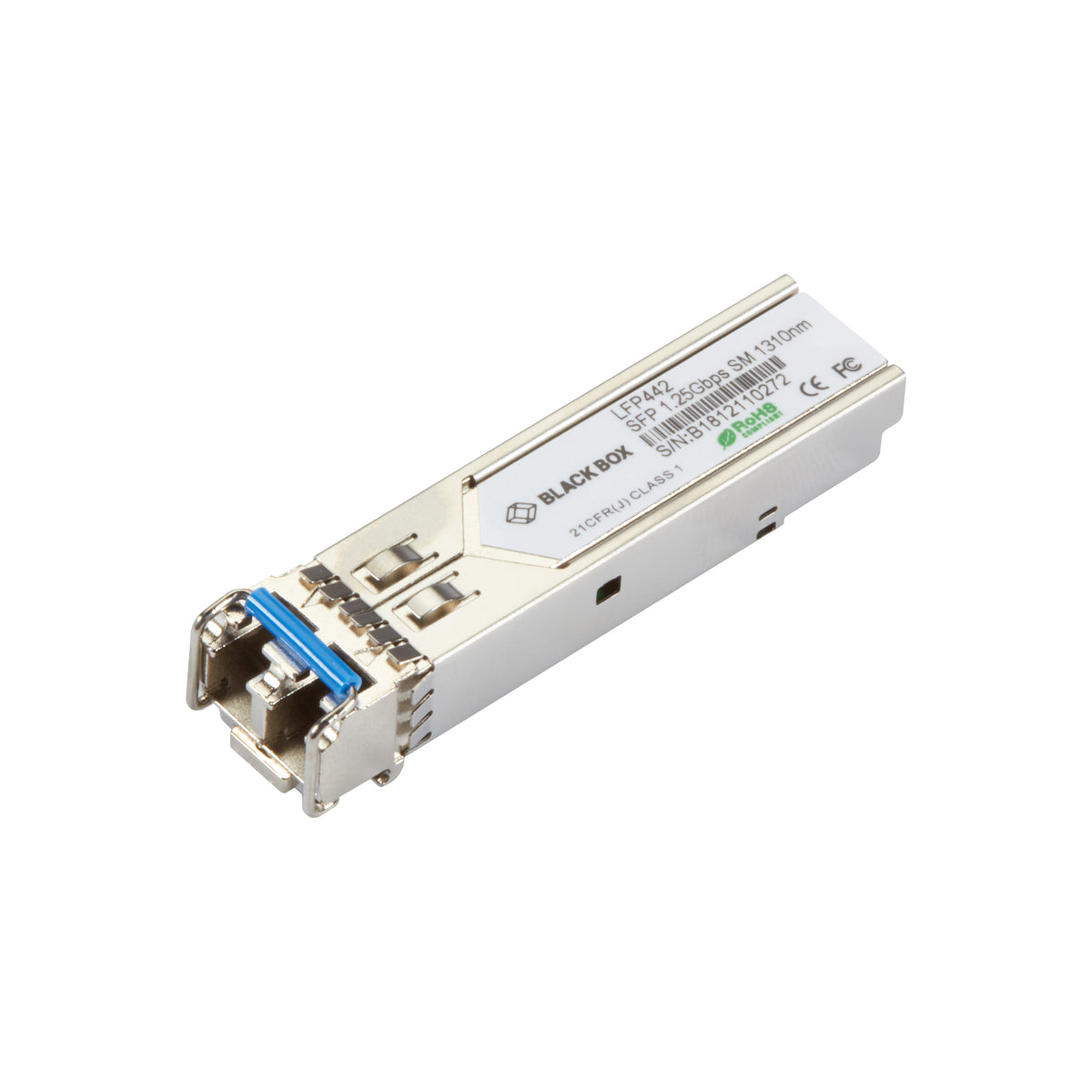 Black Box Network Services LFP442 | Gigabit (1.25-Gbps) SFP - (1) 1.25-Gbps Single-mode Fiber, 1310nm, 20km, LC