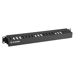 Black Box Network Services RMT100A-R4 | 1U Horizontal Finger Duct Cable Manager with Cover, 19", Single-Sided, Black