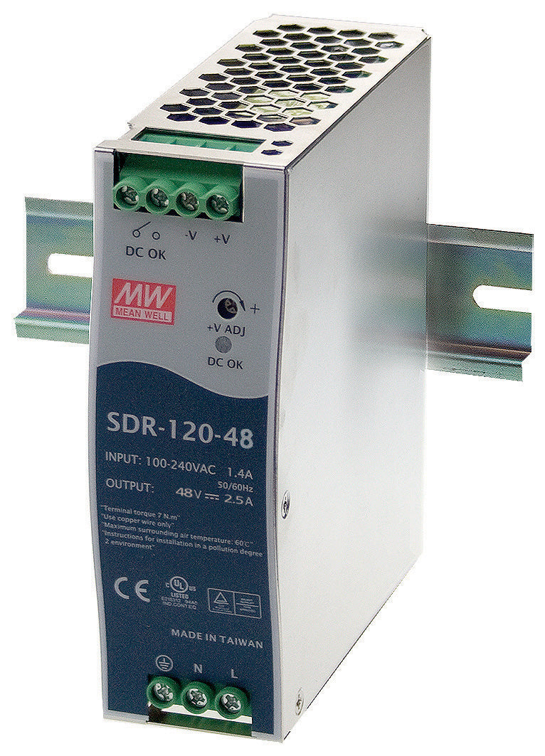 Black Box Network Services SDR-120-48 | Industrial DIN Rail Power Supply, 120W, 48VDC